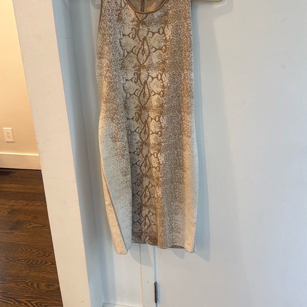 Neutral Snake Print Midi Dress